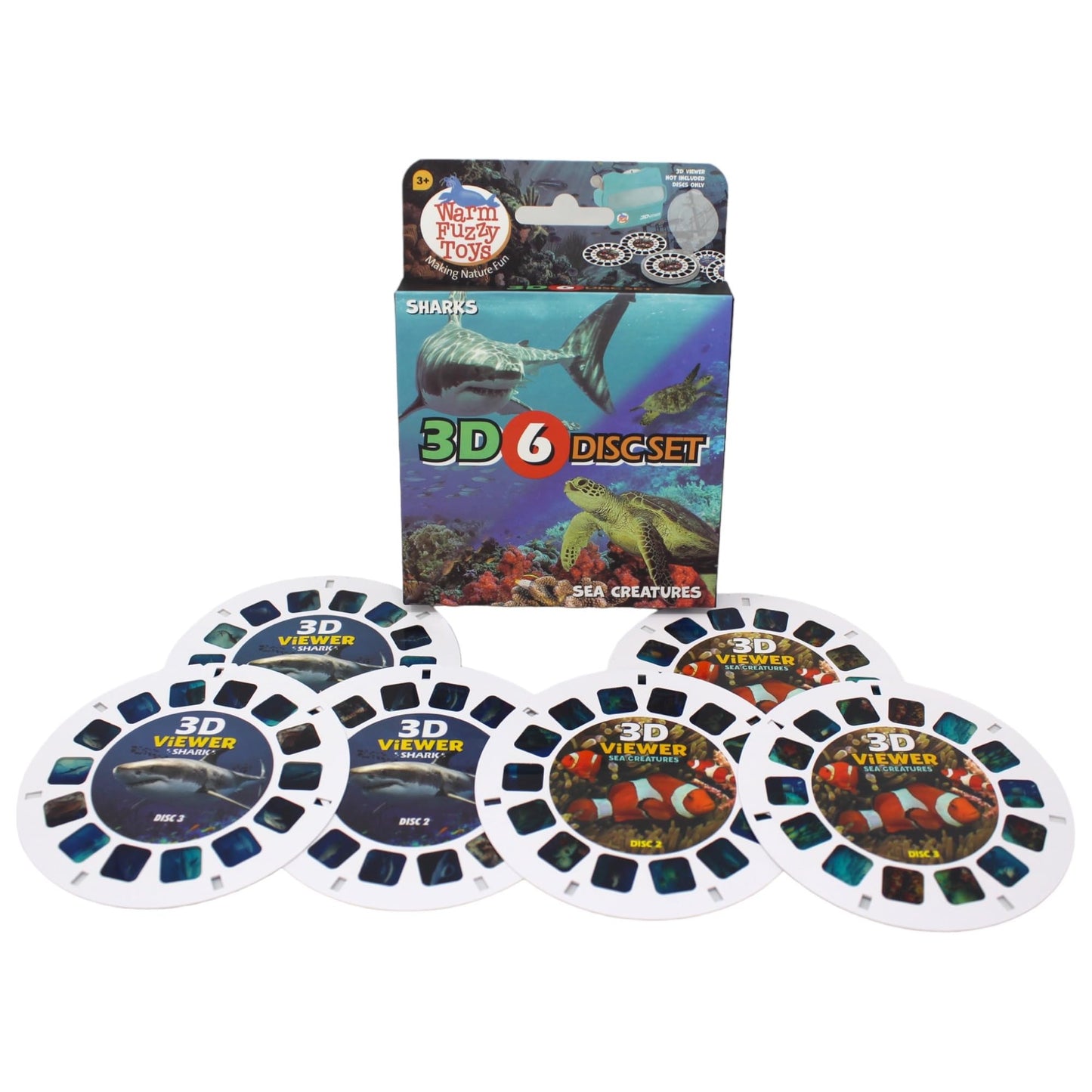 WARM FUZZY Toys Alligator and Big Cat Reels for Viewfinder - Viewfinder Reels for Kids & Adults, Classic Toys, 3D Reel, Retro Toys, Contains 6 Slide with 42 High Definition 3D Images