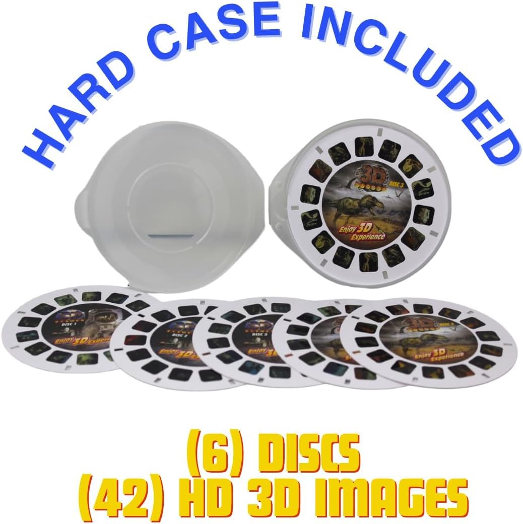 WARM FUZZY Toys Alligator and Big Cat Reels for Viewfinder - Viewfinder Reels for Kids & Adults, Classic Toys, 3D Reel, Retro Toys, Contains 6 Slide with 42 High Definition 3D Images