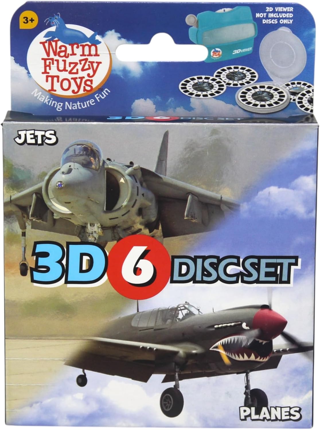 WARM FUZZY Toys Planes and Jets Reels for Viewfinder - Viewfinder Reels for Kids & Adults, Classic Toys, 3D Reel, Retro Toys, Contains 6 Slides with 42 High Definition 3D Images