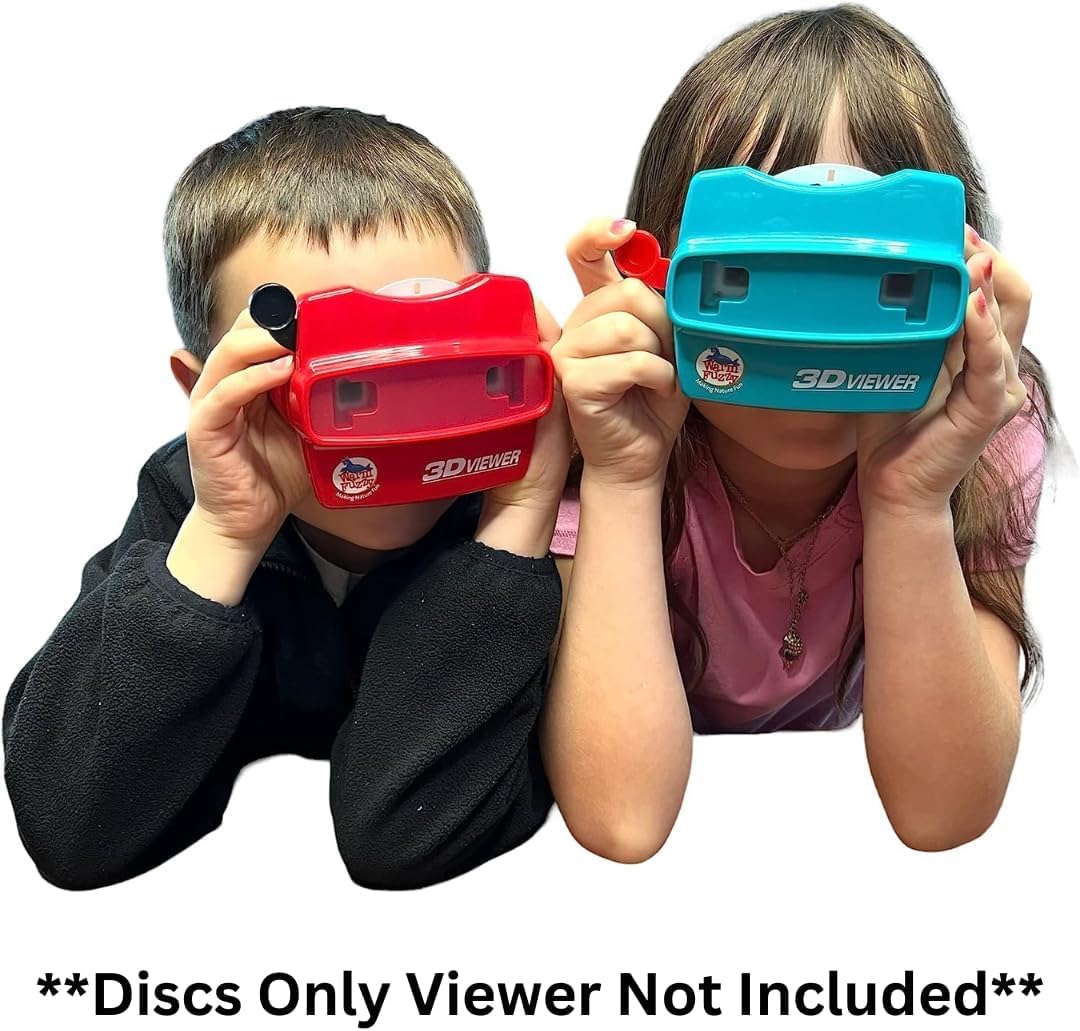 WARM FUZZY Toys Alligator and Big Cat Reels for Viewfinder - Viewfinder Reels for Kids & Adults, Classic Toys, 3D Reel, Retro Toys, Contains 6 Slide with 42 High Definition 3D Images