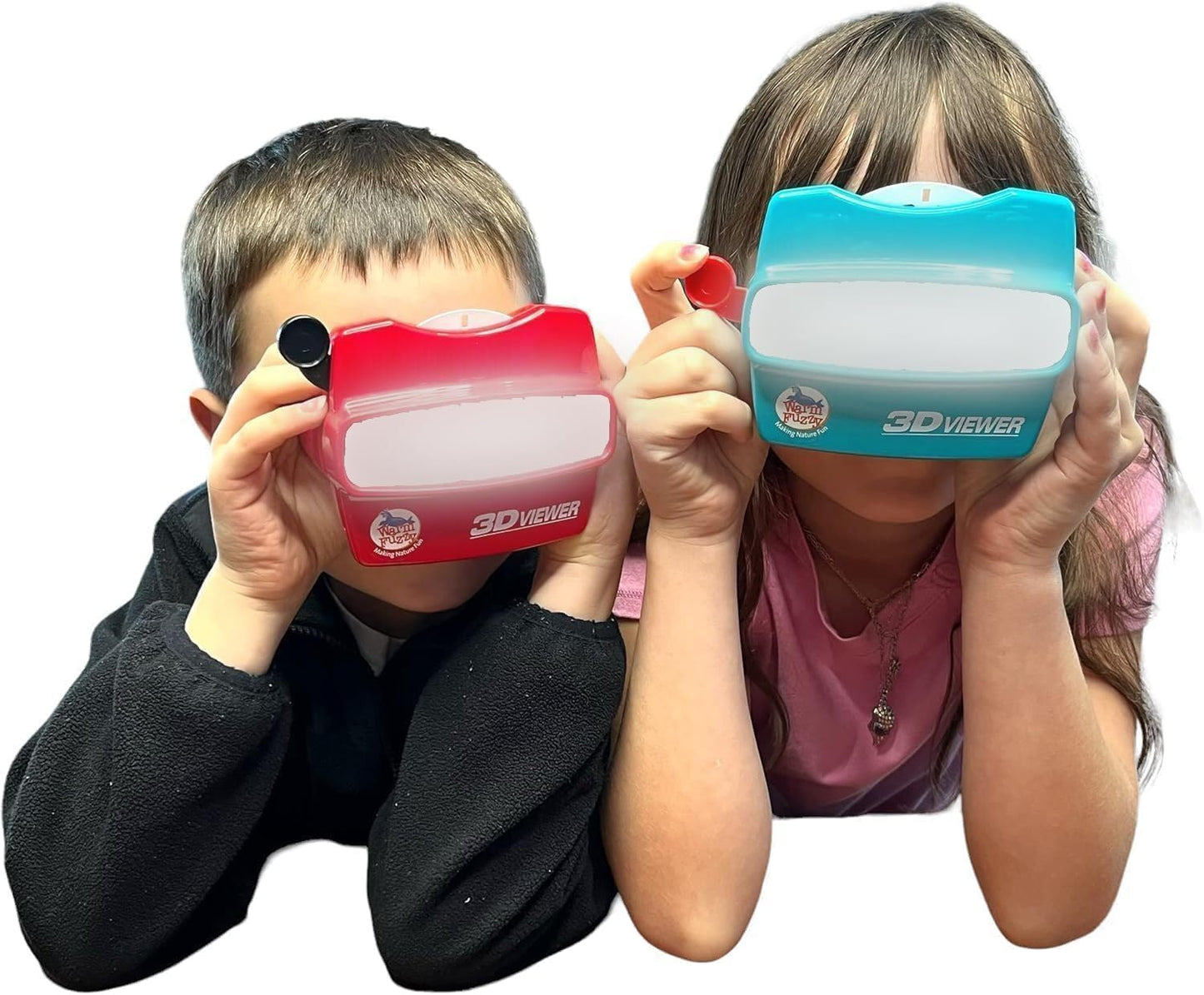 WARM FUZZY Toys LED Backlit 3D Viewer – (Volcanoes) – New 2025 USB-C Rechargeable Viewer for Kids & Adults Includes 3 Reels with 21 HD 3D Images – Patent-Pending Retro Toy, No Light Source Needed