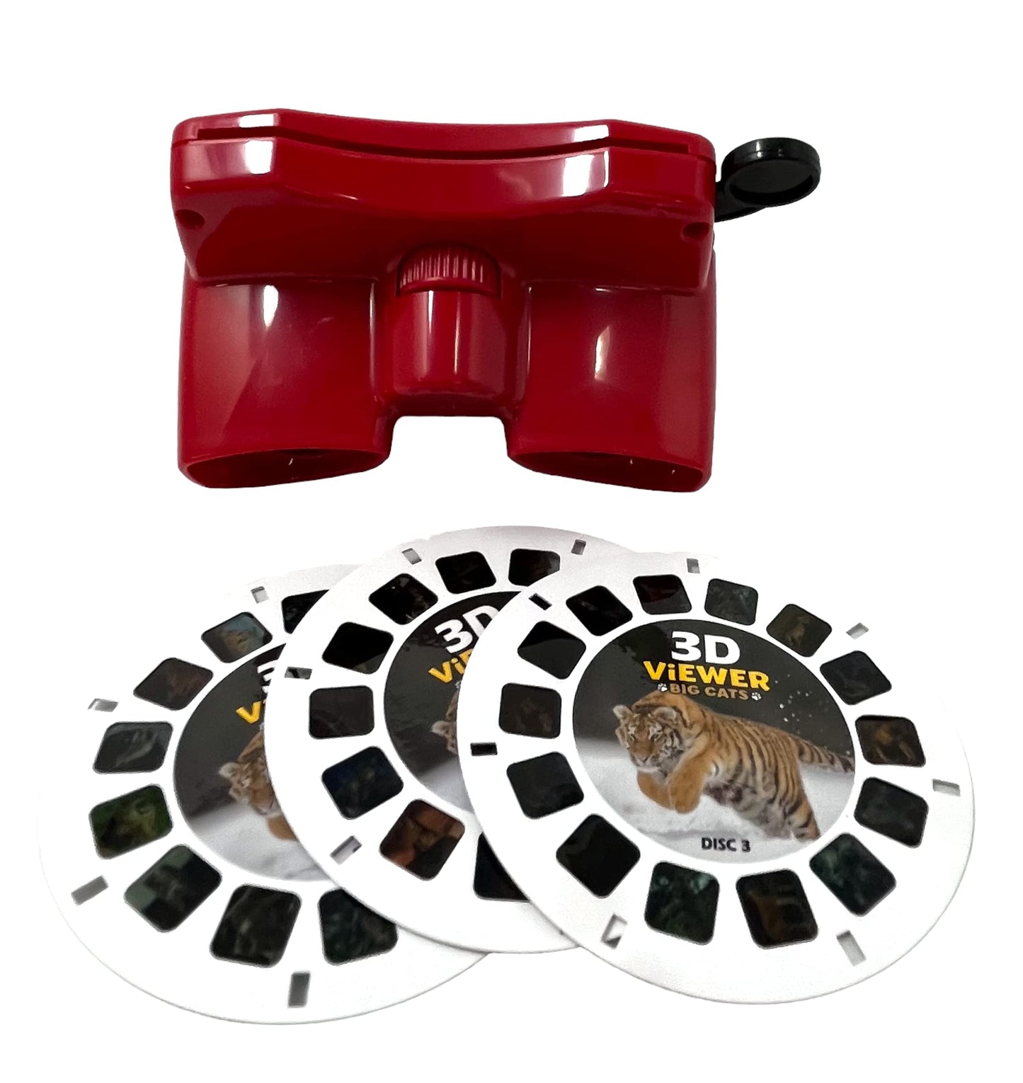 WARM FUZZY Toys 3D Viewer (Big Cats) T-214BC - Perfect for at Home or in The Classroom. Images of Lions, Tigers, Cheetahs, Leopards and More on 3 Photo Discs!