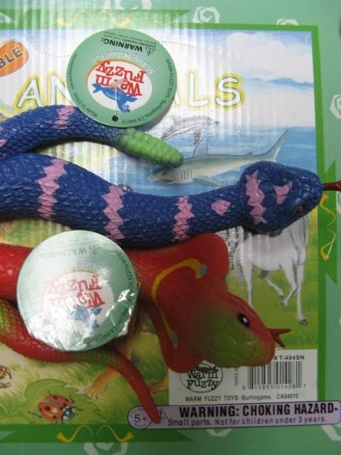 WARM FUZZY Toys Squishy Snake| Stress Relief Toy Suitable for Autism & ADHD | Funny Sensory Fidget Great for Home, Classroom, Birthday Party Favors
