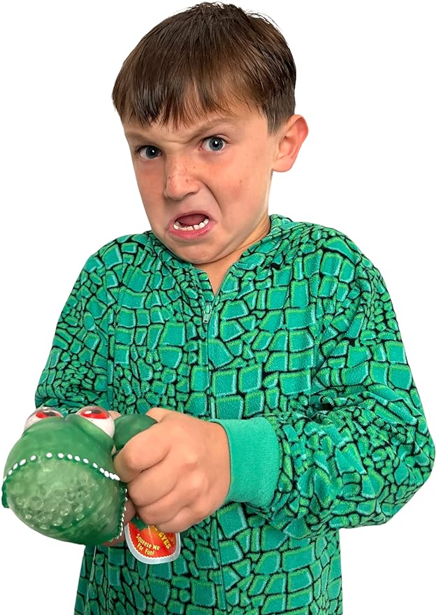 WARM FUZZY Toys (1) Floating Eye Animal Squishy Dinosaur | Funny Sensory Fidget Great for Party Favor, Prize Box, PTA Carnival or School Fundraisers