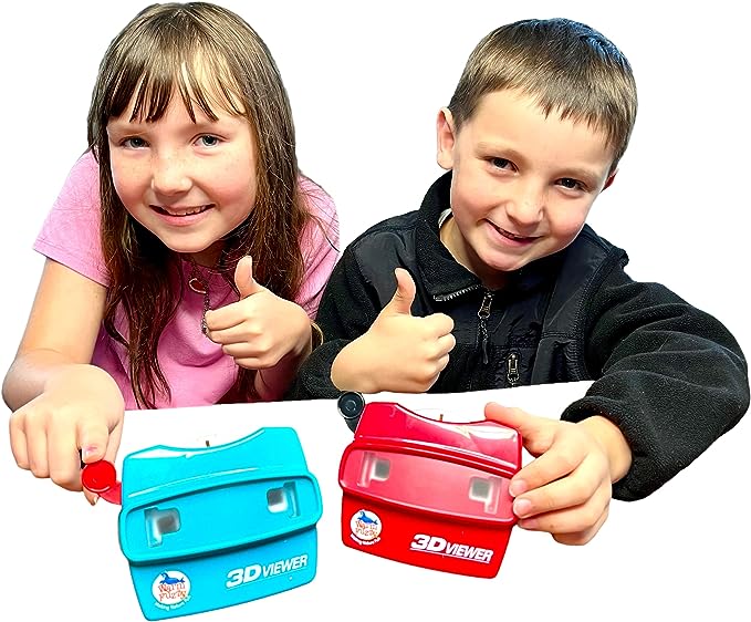 Warm Fuzzy 3D Viewfinder (Dinosaur) - Kids & Adults, Slide Viewer, 3D Reel Viewer, Retro & Vintage Toys with 3 Reels - 21 High Definition 3D Images