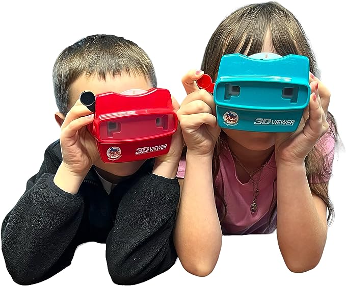 Warm Fuzzy 3D Viewfinder (Dinosaur) - Kids & Adults, Slide Viewer, 3D Reel Viewer, Retro & Vintage Toys with 3 Reels - 21 High Definition 3D Images