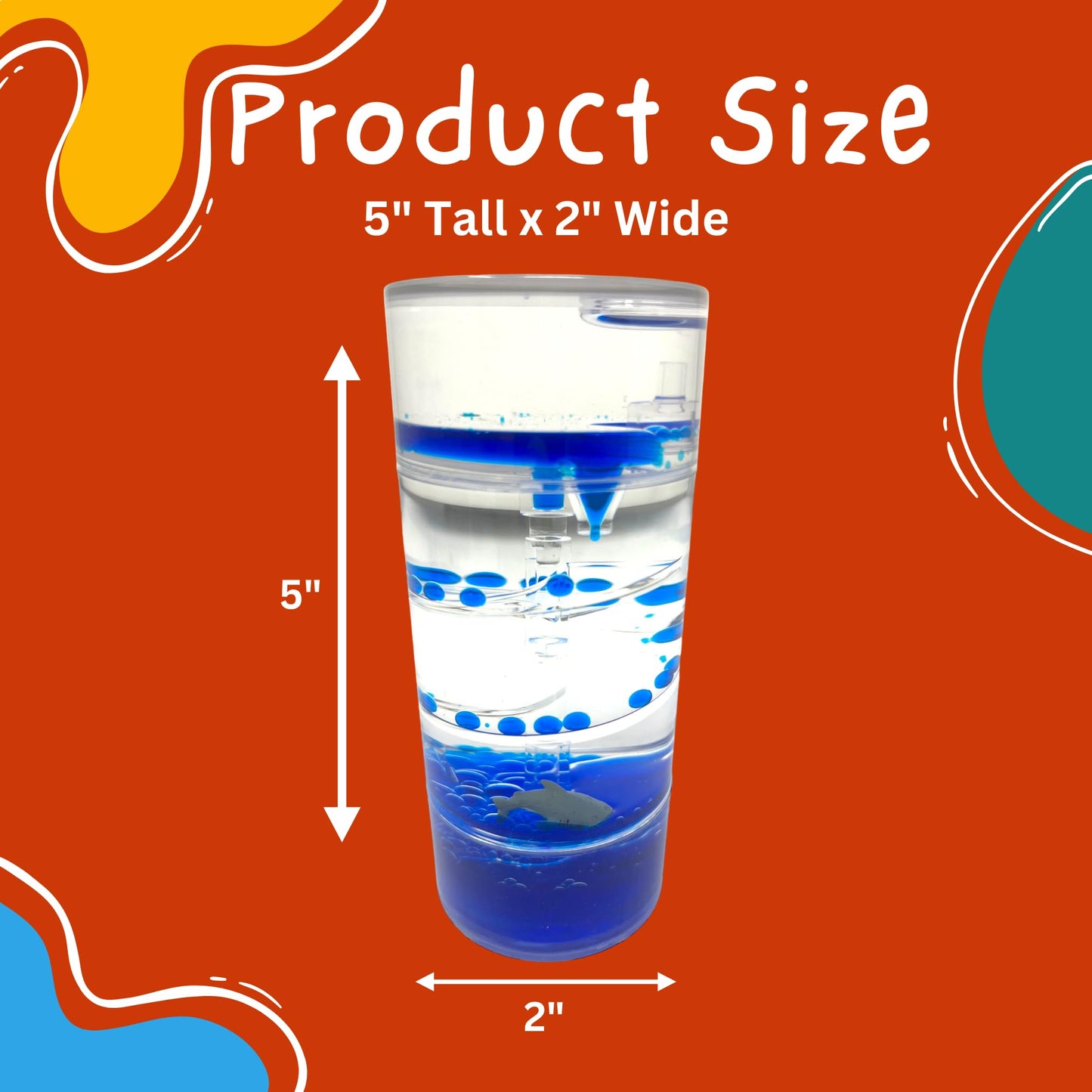 WARM FUZZY Toys (1) Mermaid Spiral Timer - 3 Minutes Liquid Motion Bubbler Timer for Kids - Bubble Drop Hourglass - Fidget Sensory Toys for Prize Box, PTA, Stocking Stuffers