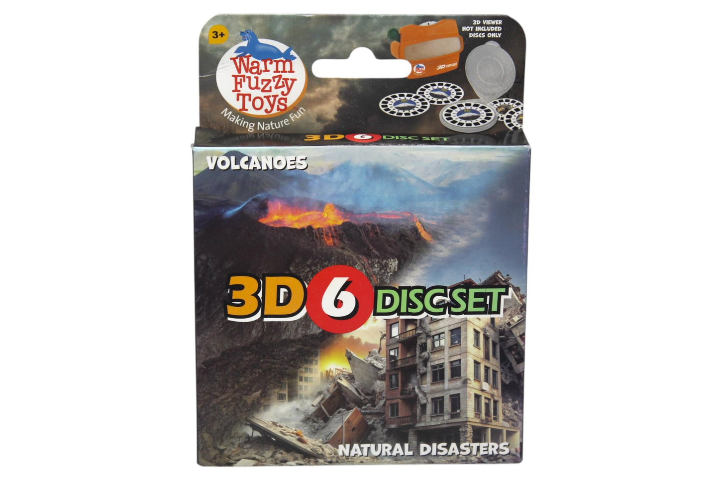WARM FUZZY Toys Volcanoes and Natural Disasters Reels for Viewfinder - Viewfinder Reels for Kids & Adults, Classic Toys, 3D Reel, Retro Toys, Contains 6 Slides with 42 High Definition 3D Images