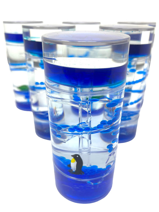 WARM FUZZY Toys (1) Mermaid Spiral Timer - 3 Minutes Liquid Motion Bubbler Timer for Kids - Bubble Drop Hourglass - Fidget Sensory Toys for Prize Box, PTA, Stocking Stuffers