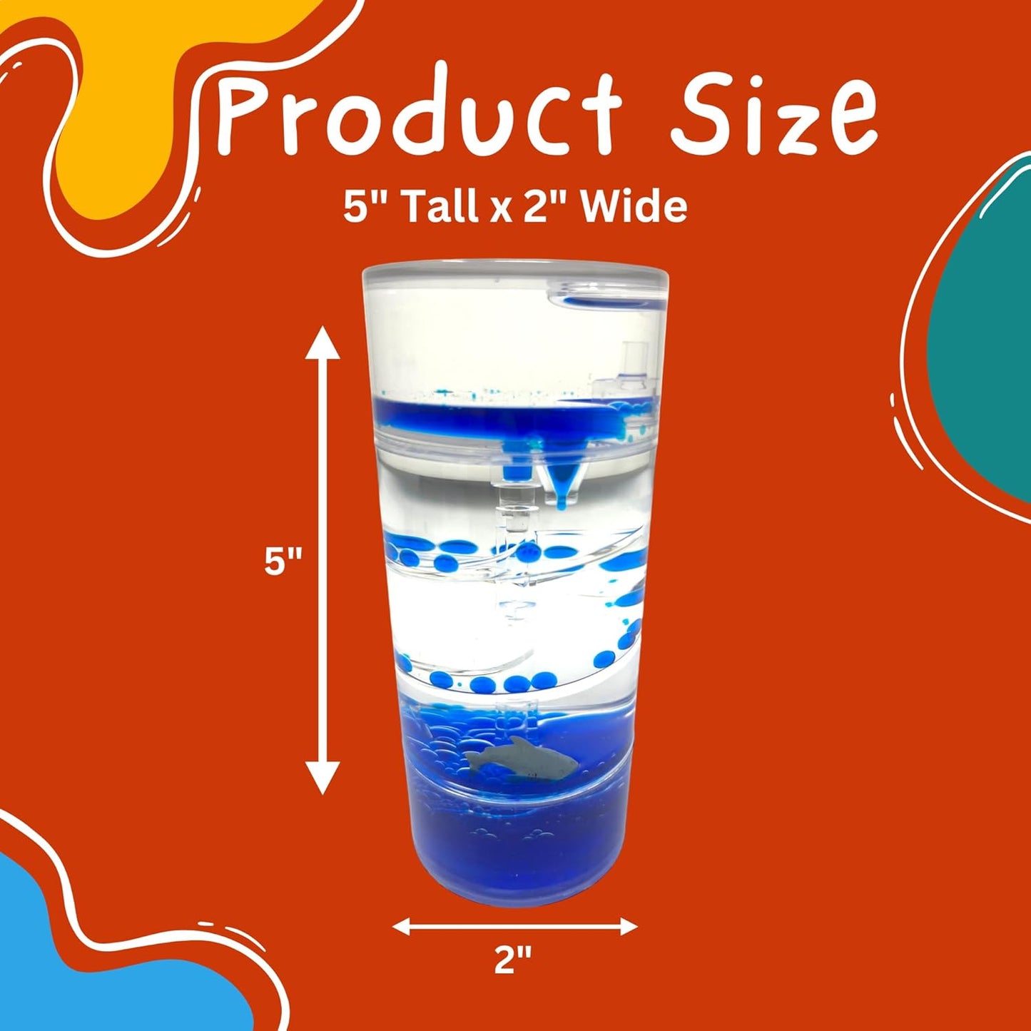 WARM FUZZY Toys (1) Shark Spiral Timer - 3 Minutes Liquid Motion Bubbler Timer for Kids - Bubble Drop Hourglass - Fidget Sensory Toys for Prize Box, PTA, Stocking Stuffers