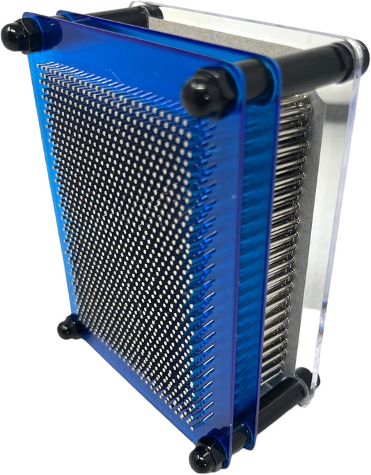 Warm Fuzzy Toys 5”L x 4”W x 2.5”H Metal Silver Pin Art - Moveable Metal Pins to Create 3D Images - Inspire Imagination - Innovative Boundless Creativity for Children & Adults Learning Gift