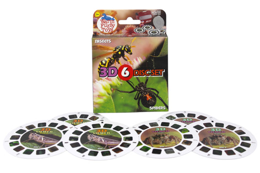 WARM FUZZY Toys Insects and Spiders Reels for Viewfinder - Viewfinder Reels for Kids & Adults, Classic Toys, 3D Reel, Retro Toys, Contains 6 Slides with 42 High Definition 3D Images