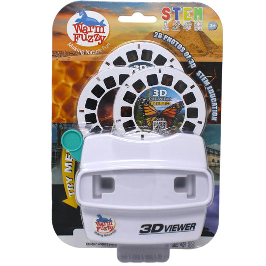 WARM FUZZY Toys STEM Viewfinder - Viewfinder for Kids & Adults, Classic Toys, Slide Viewer, 3D Reel Viewer, Retro Toys, Vintage Toys with 4 Reels - Contains 28 High Definition Educational 3D Images