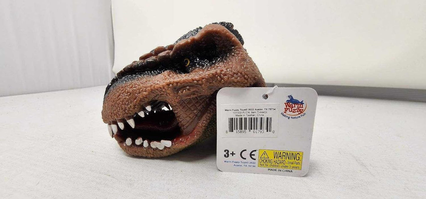 WARM FUZZY Toys (1) Dinosaur Hand Puppets Realistic Latex Soft Animal Head Toys Set, Hand Puppet Toys Gift for Kids, Party Show Imaginative Play (T-Rex)