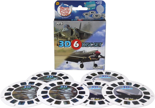 WARM FUZZY Toys Planes and Jets Reels for Viewfinder - Viewfinder Reels for Kids & Adults, Classic Toys, 3D Reel, Retro Toys, Contains 6 Slides with 42 High Definition 3D Images