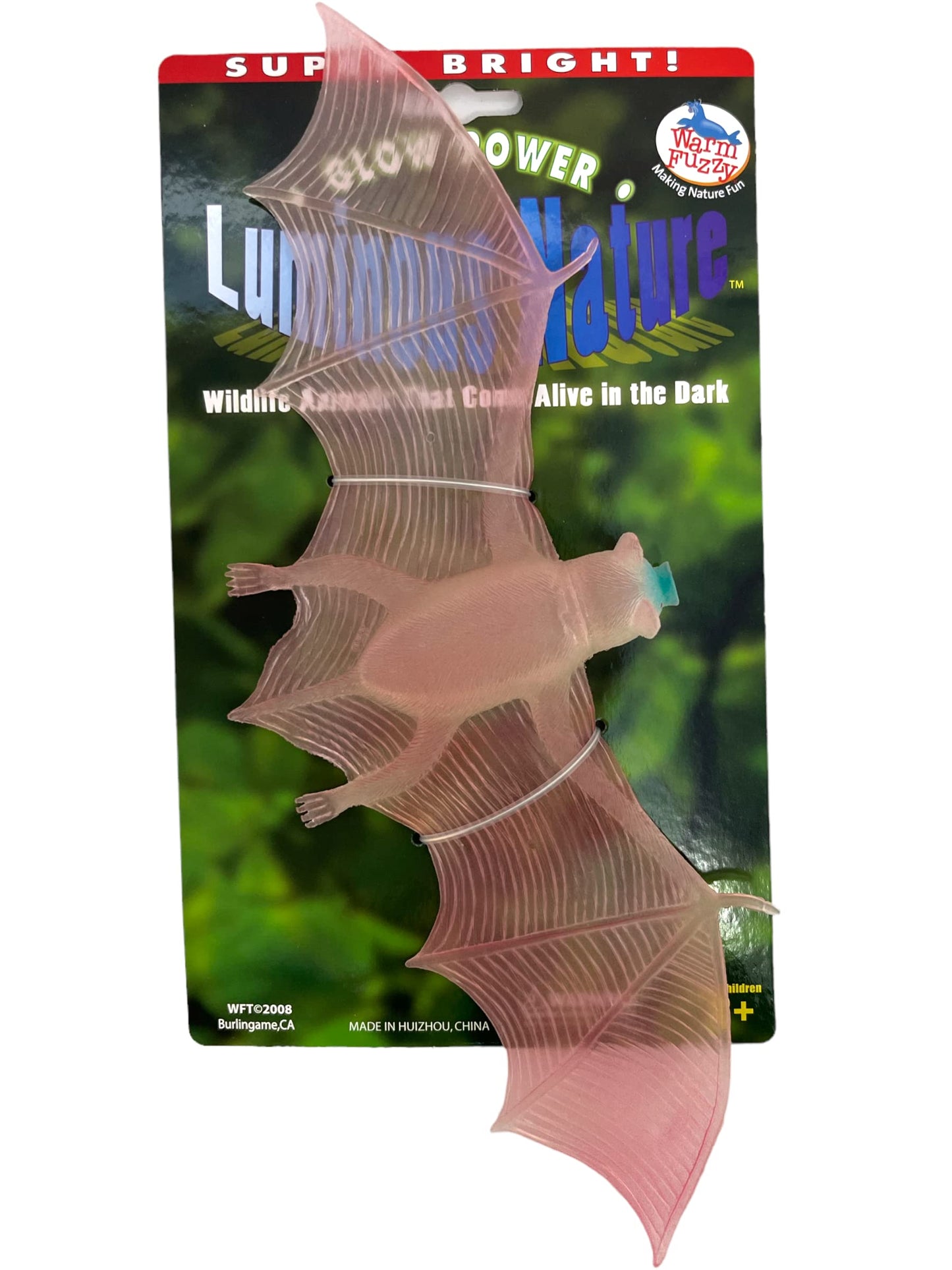WARM FUZZY Toys Super Bright Glow Animals ~ Wildlife Animals that Come Alive in the Dark. Super Bright Glow in the Dark Alligators, Bats, Snakes. Perfect for the Home or Classroom. (Bat)