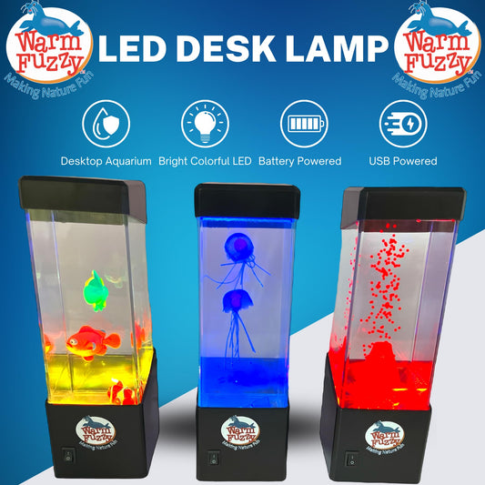 WARM FUZZY Toys (1) Clownfish Tower - Clownfish Lamp - Battery Powered and USB - Color Changing Light Brings Positive Energy - Volcano Lava Lamp for Home Office Decor - Perfect Gifts for Kids (Copy)