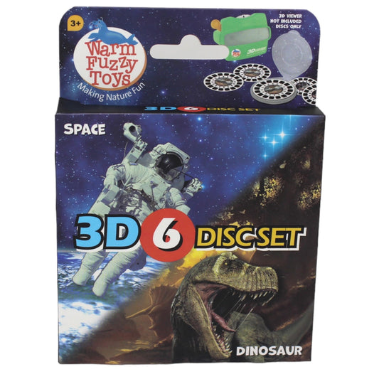 WARM FUZZY Toys Space & Dinosaur Viewfinder Reels - Kids & Adults, Classic 3D Reel, Retro Toys, 6 Slide with 42 HD 3D Images