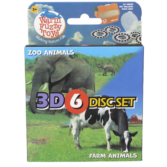 Warm Fuzzy Farm and Zoo Viewfinder Reels - Kids & Adults, Classic Toys, 3D Slide Reel, Retro Toys, 6 Slides with 42 HD 3D Images
