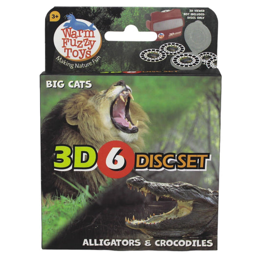 WARM FUZZY Toys Alligator and Big Cat Reels for Viewfinder - Viewfinder Reels for Kids & Adults, Classic Toys, 3D Reel, Retro Toys, Contains 6 Slide with 42 High Definition 3D Images