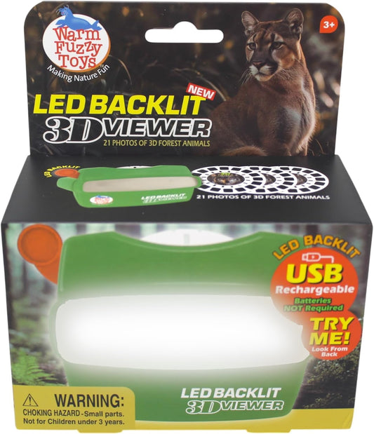 WARM FUZZY LED 3D Viewfinder (Forest) - Kids & Adults Classic Slide Viewer, 3D Reel Viewer, Retro Vintage Toys with 3 Reels - 21 High Definition 3D Images