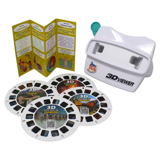WARM FUZZY Toys STEM Viewfinder - Viewfinder for Kids & Adults, Classic Toys, Slide Viewer, 3D Reel Viewer, Retro Toys, Vintage Toys with 4 Reels - Contains 28 High Definition Educational 3D Images