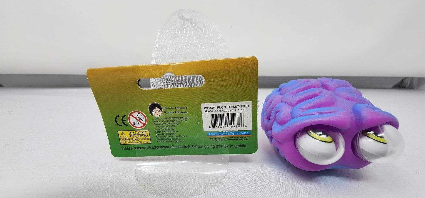 Warm Fuzzy Toys Poppin' Peeper Brain Fidget Toy, 3 Inches