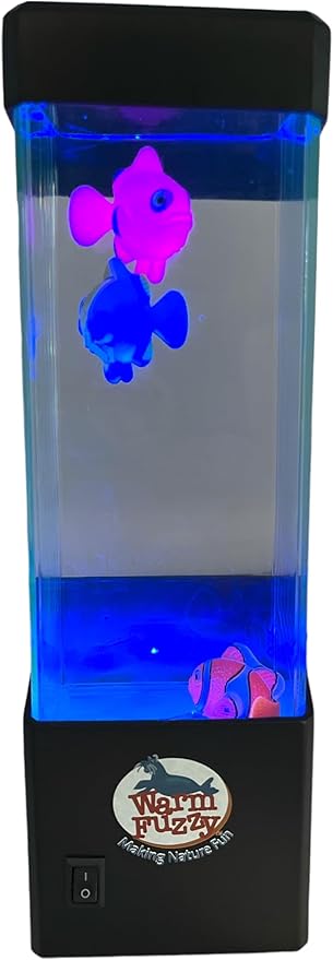 WARM FUZZY Toys (1) Clownfish Tower - Clownfish Lamp - Battery Powered and USB - Color Changing Light Brings Positive Energy - Volcano Lava Lamp for Home Office Decor - Perfect Gifts for Kids (Copy)