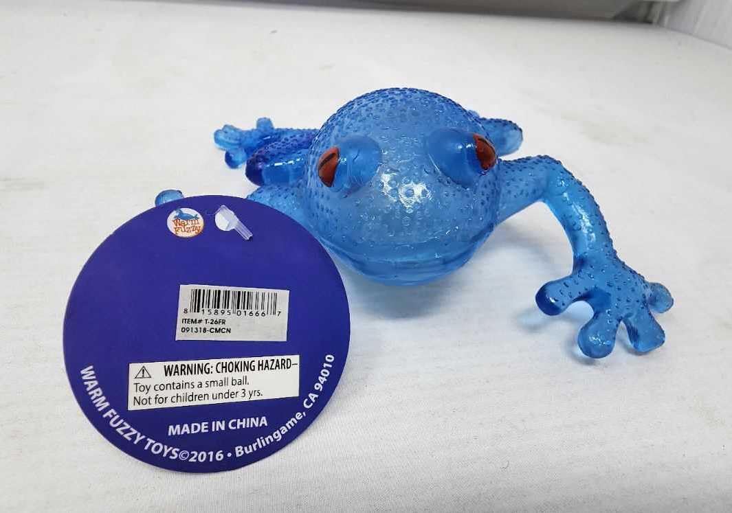 WARM FUZZY Toys (1) Light Up Squishy Bead Frog | Flashing Squeezing Stress Relief Toys Filled with Water Beads, Calming Sensory Toys for Autism, ADHD, Fun Party Favors for Kids
