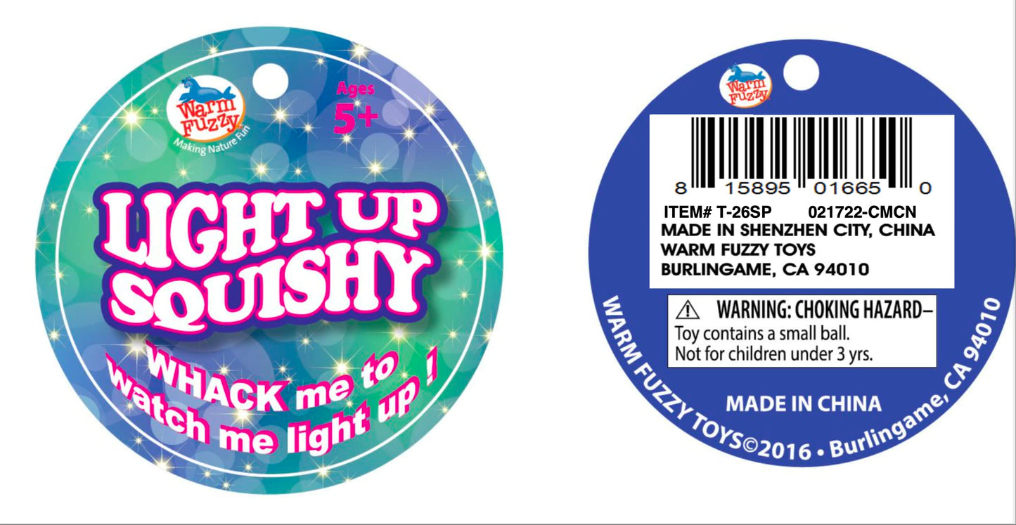 WARM FUZZY Toys (1) Light Up Squishy Bead Spider | Flashing Squeezing Stress Relief Toys Filled with Water Beads, Calming Sensory Toys for Autism, ADHD, Fun Party Favors for Kids
