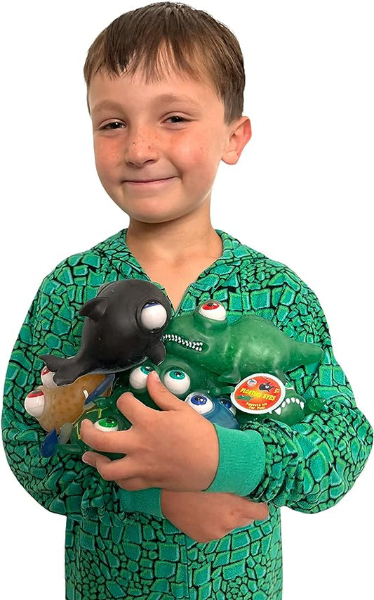 WARM FUZZY Toys (1) Floating Eye Animal Squishy Alligator | Funny Sensory Fidget Great for Party Favor, Prize Box, PTA Carnival or School Fundraisers