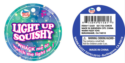 WARM FUZZY Toys (1) Light Up Squishy Bead Dinosaur | Flashing Squeezing Stress Relief Toys Filled with Water Beads, Calming Sensory Toys for Autism, ADHD, Fun Party Favors for Kids