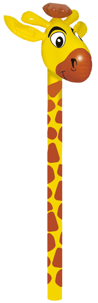 WARM FUZZY Toys (1) Inflatable Animals Stick - Inflatable Giraffe Toys - Balloon Sticks Inflatable Hammer Blow up Animals for Party Favors, Prize Box, PTA Carnival