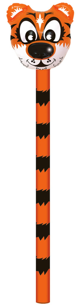 WARM FUZZY Toys (1) Inflatable Animals Stick - Inflatable Tiger Toys - Balloon Sticks Inflatable Hammer Blow up Animals for Party Favors, Prize Box, PTA Carnival