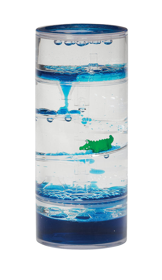 WARM FUZZY Toys (1) Alligator Spiral Timer - 3 Minutes Liquid Motion Bubbler Timer for Kids - Bubble Drop Hourglass - Fidget Sensory Toys for Prize Box, PTA, Stocking Stuffers