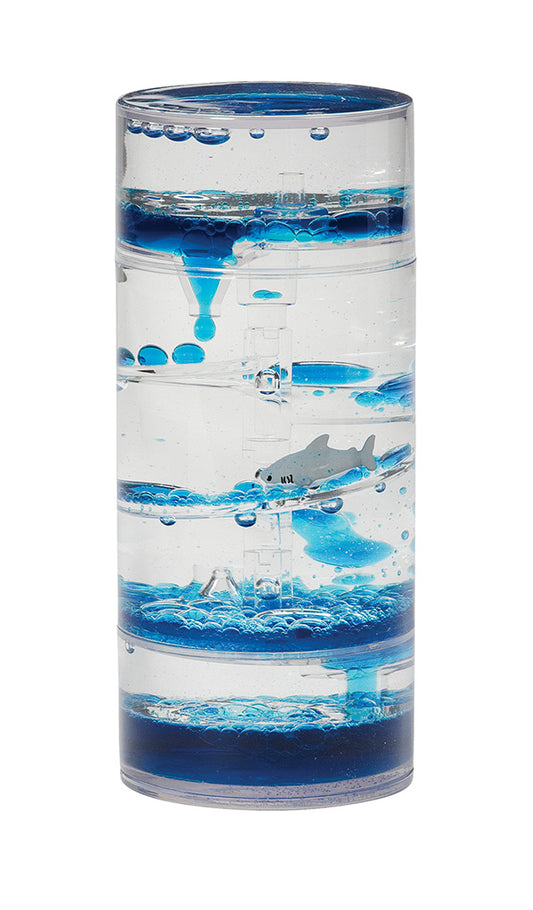 WARM FUZZY Toys (1) Shark Spiral Timer - 3 Minutes Liquid Motion Bubbler Timer for Kids - Bubble Drop Hourglass - Fidget Sensory Toys for Prize Box, PTA, Stocking Stuffers