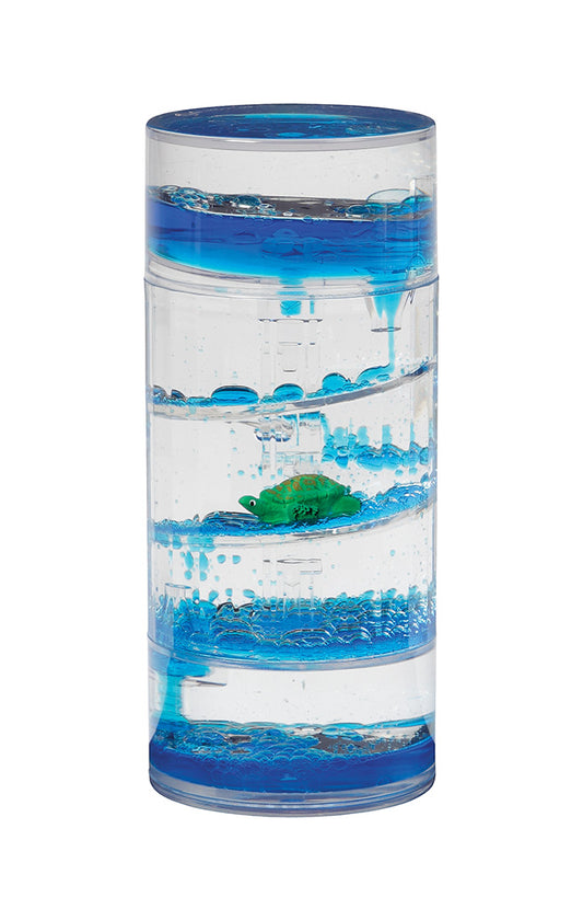 WARM FUZZY Toys (1) Sea Turtle Spiral Timer - 3 Minutes Liquid Motion Bubbler Timer for Kids - Bubble Drop Hourglass - Fidget Sensory Toys for Prize Box, PTA, Stocking Stuffers