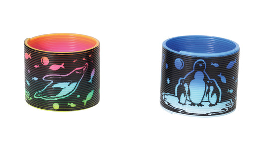 WARM FUZZY Toys Penguin Magic Spring - Plastic Coil Fidget Toy - Novelty Plastic Spring Toy - Kids Toy for Girls & Boys - Prizes for Goodie Bags, Prize Box Animal Party Favors & PTA Carnival