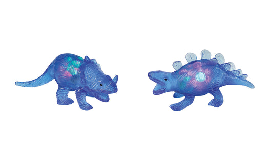WARM FUZZY Toys (1) Light Up Squishy Bead Dinosaur | Flashing Squeezing Stress Relief Toys Filled with Water Beads, Calming Sensory Toys for Autism, ADHD, Fun Party Favors for Kids