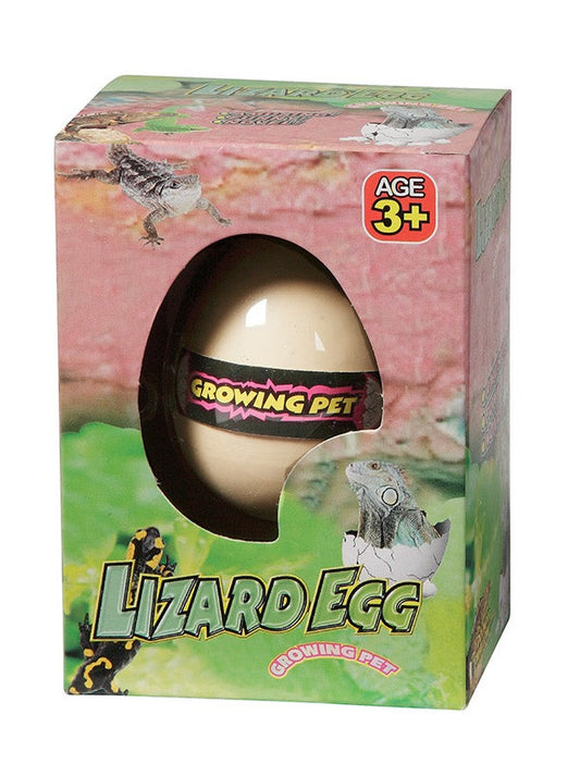WARM FUZZY Toys Lizard Eggs (1) - 2.5-Inch Hatching Water Growing Surprise Toy for Kids Party Favors, Bath Time, or Easter Egg Gifts