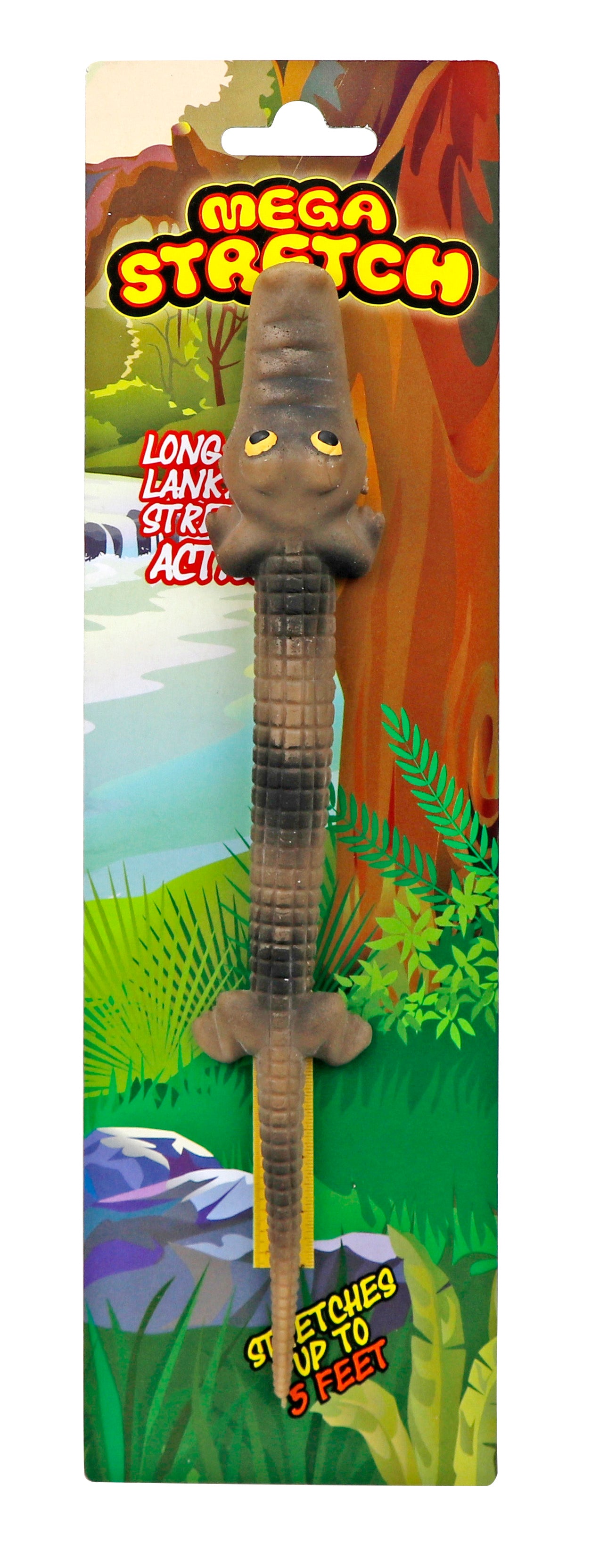 WARM FUZZY Toys (1) Mega Stretch Alligator Toy| Stretches to 5 Feet | 2 Assorted Styles of Realistic Alligator Toys Great for Pranks, Party Favors, Easter Basket for Kids, Small Classroom Prizes