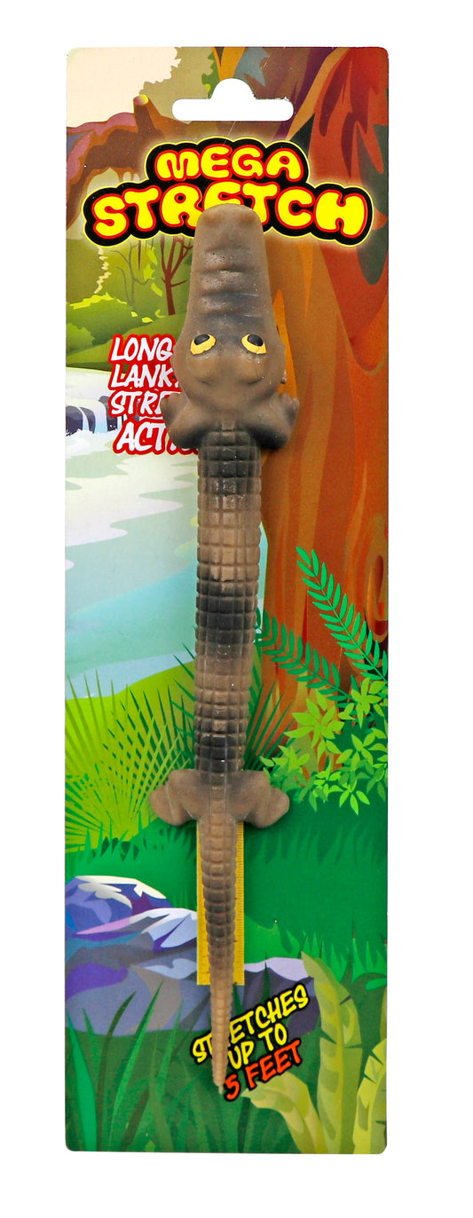 WARM FUZZY Toys (1) Mega Stretch Alligator Toy| Stretches to 5 Feet | 2 Assorted Styles of Realistic Alligator Toys Great for Pranks, Party Favors, Easter Basket for Kids, Small Classroom Prizes