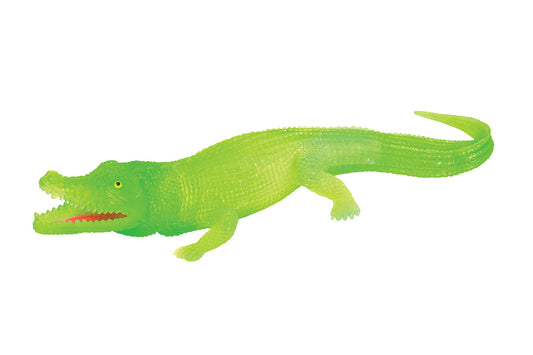 WARM FUZZY Toys 10” Long Neon Alligator with Squeaker Toy for Kids, Animal Figurine, Alligator Toys for Pretend Play and Wildlife Decorations, Perfect for Party Favors, Prize Box and PTA Carnival