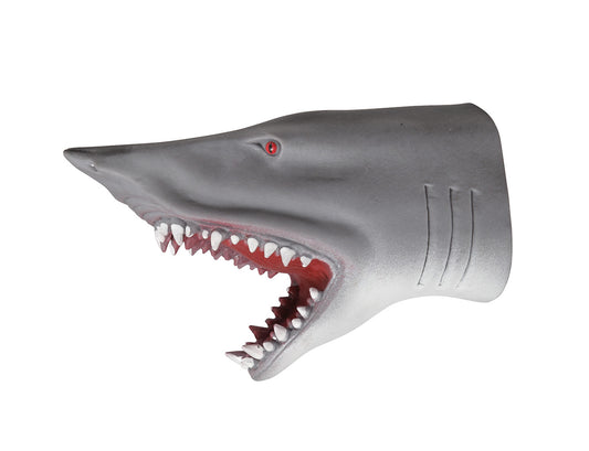 WARM FUZZY Toys (1) Shark Hand Puppets Realistic Latex Soft Animal Head Toys Set, Hand Puppet Toys Gift for Kids, Party Show Imaginative Play (Great White Shark)