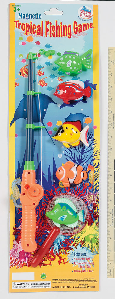 WARM FUZZY Toys Magnetic Fishing Game - Exciting & Engaging Toy for Kids of All Ages - Boost Fine Motor Skills, Hand-Eye Coordination, and Learning - (5 Fish, 1 Net, & Magnetic Fishing Pole Included)