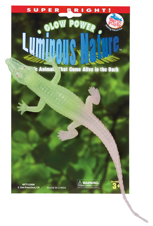 WARM FUZZY Toys Super Bright Glow Animals ~ Wildlife Animals That Come Alive in The Dark. Super Bright Glow in The Dark Alligators, Bats, Snakes. Perfect for The Home or Classroom. (Alligator)